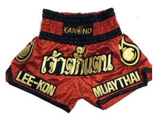 Personalized Red Kick Boxing Shorts : KNSCUST-1017