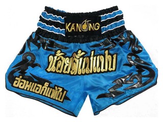 Personalized Skyblue Muay Thai Shorts : KNSCUST-1020