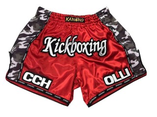 Custom Design your Red Muay Thai Shorts : KNSCUST-1026