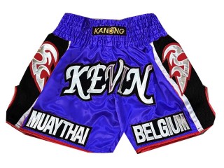 Customize Blue Muay Thai Training Shorts : KNSCUST-1032