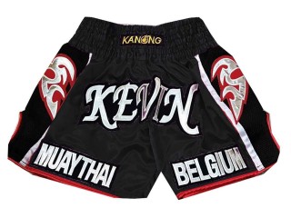 Customize Black Muay Thai  Training Shorts : KNSCUST-1033