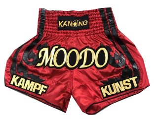 Custom red tattoo Womens Muay Thai Boxing Trunks : KNSCUST-1055