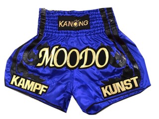 Custom blue tattoo Muay Thai Boxing Trunks : KNSCUST-1057