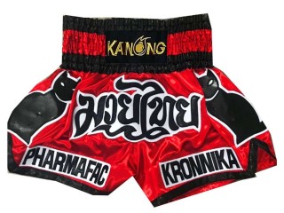 Custom red cat Womens Muay Thai Boxing Trunks : KNSCUST-1058