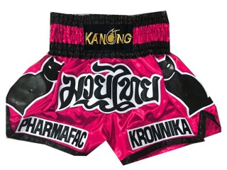 Personalise pink cat Womens Muay Thai Boxing Trunks : KNSCUST-1060