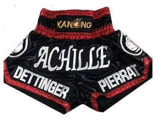 Personalise Black Muay Thai Boxing Shorts : KNSCUST-1078