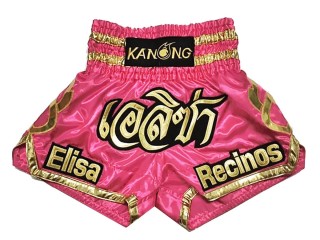 Custom Pink Womens Muay Thai Shorts : KNSCUST-1080