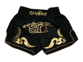 Personalise black Muay Thai Kick Boxing Shorts : KNSCUST-1091