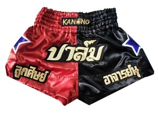 Customize Red and Black Mens Muay Thai Shorts : KNSCUST-1119