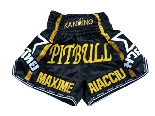 Custom black Muay Thai Shorts : KNSCUST-1127