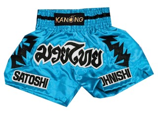 Custom skyblue Womens Muay Thai Shorts  : KNSCUST-1129