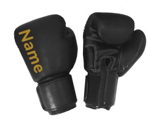 Personalised Black Boxing Gloves : KNGCUST-010