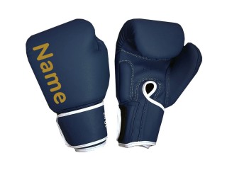 Personalised Navy Boxing Gloves : KNGCUST-011