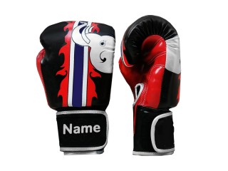 Personalised Black Elephant Boxing Gloves : KNGCUST-019