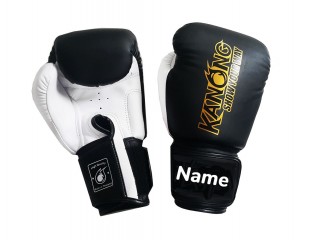 Personalised Black Boxing Gloves : KNGCUST-024