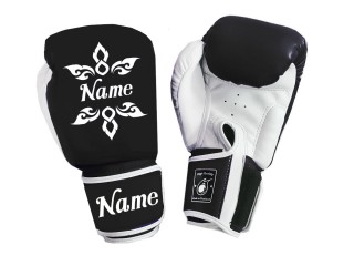 Personalised Black Boxing Gloves : KNGCUST-046