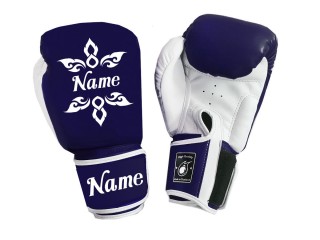 Personalised Navy Boxing Gloves : KNGCUST-047