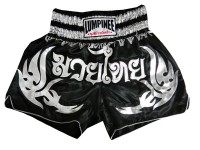 Lumpinee Kickboxing shorts : LUM-050-Black-Silver