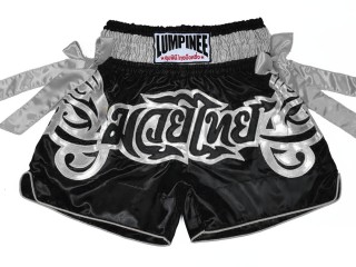 Lumpinee Muay Thai Boxing shorts : LUM-051-Black-Silver