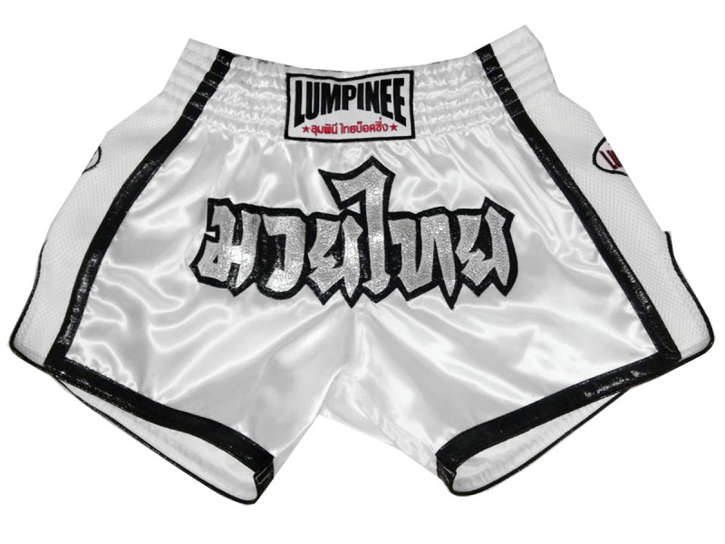 Lumpinee Muay Thai Boxing shorts : LUMRTO-005-White