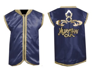 Custom Muay Thai Cornerman Jacket : Navy Lai Thai