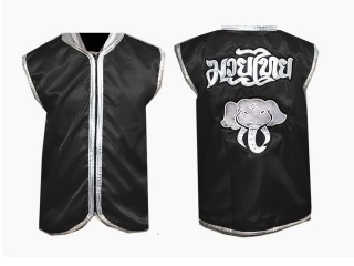 Custom Muay Thai Cornerman Jacket : Black Elephant