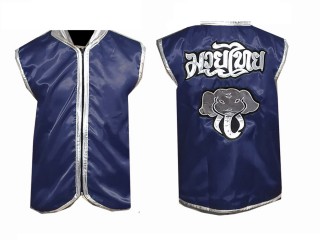 Custom Muay Thai Cornerman Jacket : Navy Elephan