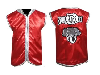 KANONG Custom Muay Thai Cornerman Jacket : Red Elephant