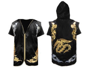 KANONG Custom Muay Thai walk-in Hoodie Jacket : Black Dragon