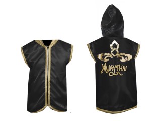 KANONG Custom Muay Thai Hoodies / Walk in Jacket : Black Lai Thai