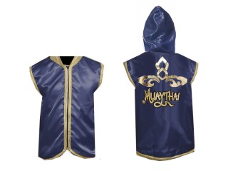 KANONG Custom Muay Thai Hoodies / Walk in Jacket : Navy Lai Thai