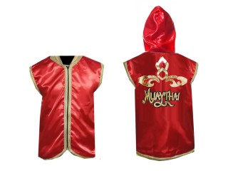 KANONG Custom Muay Thai Hoodies / Walk in Jacket : Red Lai Thai