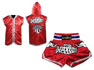 Customize Kanong Muay Thai Hoodies and Muay Thai Shorts : 125 Red