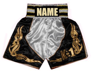 Personalized White Boxing Shorts , Boxing Pants : KNBSH-013