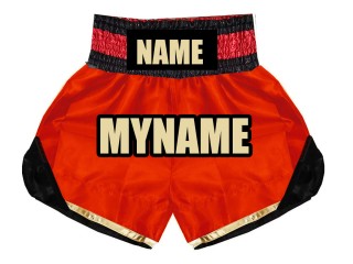 Personalized Boxing Shorts, Customize Boxing Trunks : KNBSH-022-Red