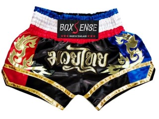 Boxsense Thai Boxing Shorts Thailand : BXS-096 Black
