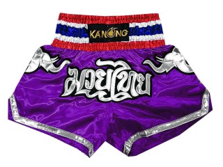 Kanong Purple Muay Thai Kick boxing Shorts : KNS-125-Purple