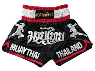 Kanong Muay Thai Kick boxing Shorts : KNS-133-Black