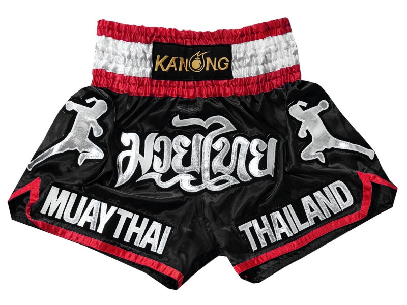 Statistisk Grunde budget Kanong Muay Thai Kick boxing Shorts : KNS-133-Black | MuayThaiArt.com