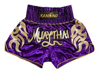 Kanong Purple Muay Thai Kick boxing Shorts : KNS-134-Purple