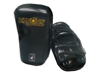 Kanong Curved Kick Mitts for Muay Thai Training : Black