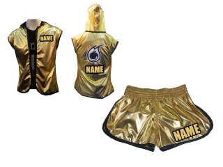 Kanong Custom Women Boxing Hoodies and Boxing Shorts : Gold
