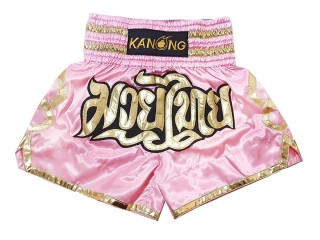 Kanong Kids Muay Thai Kick boxing Shorts : KNS-121-Pink-K