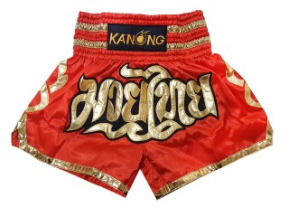 Kanong Kids Muay Thai Kick boxing Shorts : KNS-121-Red-K