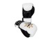 Kanong Real Leather Thai Boxing Gloves : White/Black