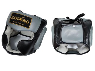 Kanong Boxing Genuine Leather Head Gear : Black/Grey