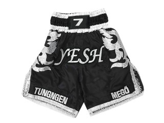 Customize Black Boxing Shorts, Design your own Boxing Trunks : KNBXCUST-2033-Black