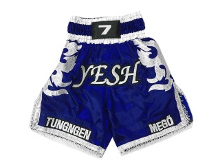 Customize Blue Boxing Pants , Design your own Boxing Trunks : KNBXCUST-2033-Blue