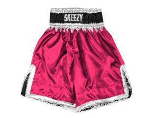 Custom Pink Boxing Pants , Design your own Boxing Trunks : KNBXCUST-2034-DarkPink