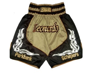 Custom Gold Boxing Shorts , Design your own Boxing Trunks : KNBXCUST-2035-Gold-Black